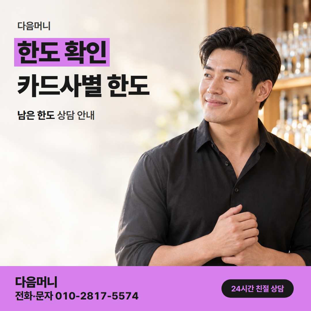 다음머니 사당카드깡 하루 이용 금액이 따로 있는 카드